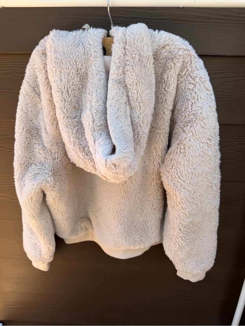Athleta Plush Faux-Sherpa Zip Jacket in Taupe - Picture 4 of 5